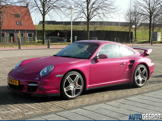 porche997 Porsche 997 Turbo Mkl in bubblegum pink spotted on the streets of Netherlands