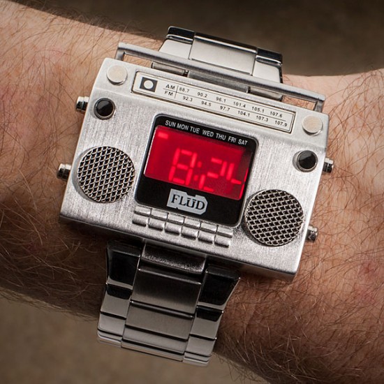 boombox wristwatch 3 550x550 Bombastic Boombox Metal Watch 