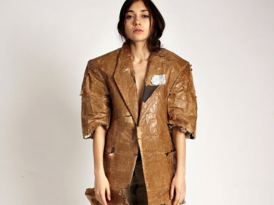 paper bag jacket 1 550x412 Paper Bag Jacket by Aki Goto: Eco friendly fashion