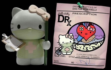 Medicom Hello Kitty Toy dressed as a doctor dr romanelli hello kitty medicom toy 1 Medicom Hello Kitty Toy dressed as a doctor