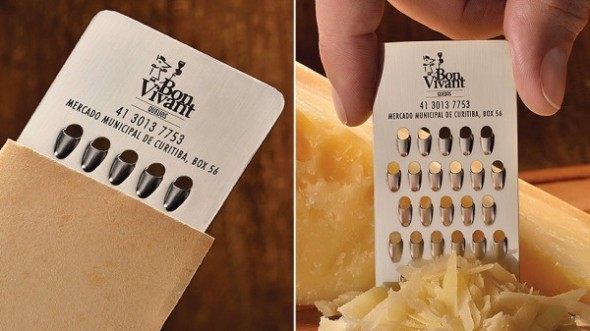 Business Card in shape of a Mini Cheese Grater cheese grater business card 0 590x331 Business Card in shape of a Mini Cheese Grater